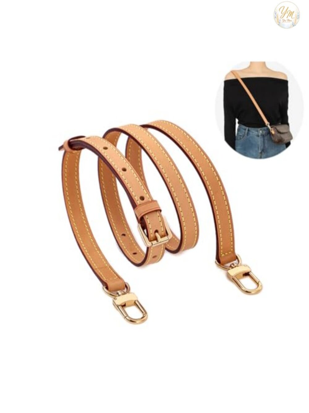 Vachetta Leather Crossbody Strap for Speedy LV Handbag Replacement Shoulder